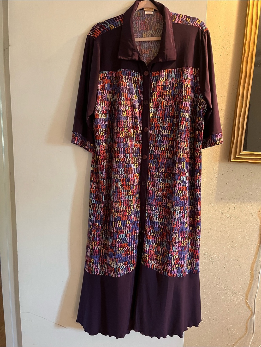 Zadie B’s Purple Multicolor Button-Front Midi Dress